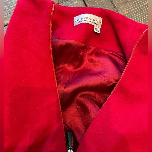 RARE Designer Vintage Marisa Minicucci Virgin Wool Angora Cashmere Red Jacket - Picture 7 of 8
